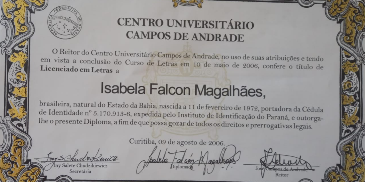 Certificação Isabela Falcon consteladora e terapeuta em Curitiba mostra sua formação profissional no campo da psicanálise, Constelação Familiar e educadora